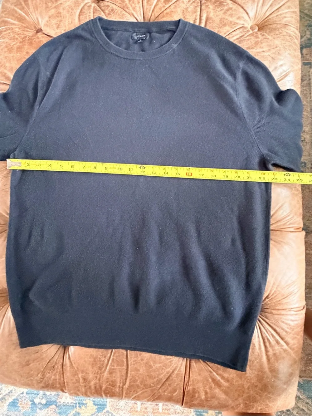 J.Crew Men’s Large Black 100% Cotton Crewneck Sweater Lightweight Pullover